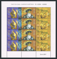 Macao 943-945a Sheet, 946, 946a Overprinted, MNH. Vasco Da Gama, 1498-1998. - Nuevos