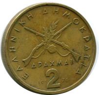 2 DRACHMES 1976 GREECE Coin #AX109.U.A - Griekenland