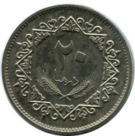 20 DIRHAMS 1975 LIBYA Islamic Coin #AH613.3.U.A - Libia