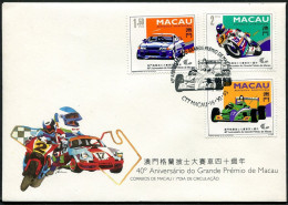 Macao 715-717,FDC. Mi 743-745. Macao Grand Prix,40th Ann.1993. Cars,motorcycles. - FDC