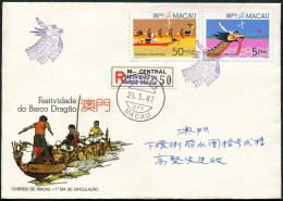 Macao 545-546, FDC-signed. Michel . Dragon Boat Festival, 1987. - FDC