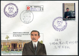 Macao 538, FDC Signed. Michel 566. Dr.Sun Yat-sen, 1986.  - FDC