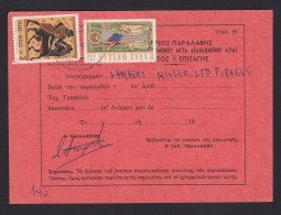 Greece: Postal Form Postcard, 2 Stamps, History, Religion, Official Confirmation Document? (minor Damage) - Brieven En Documenten