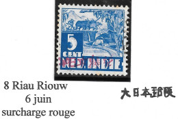 Indes Néerlandaises Occupation Japonaise Surcharge De RIAU - RIOUW - Netherlands Indies