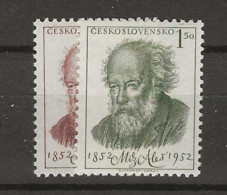 1952 MNH Tschechoslowakei, Mi 755-56 Postfris** - Unused Stamps