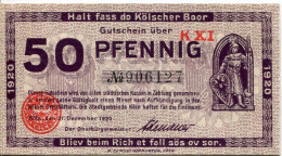 25 PFENNIG 1920 Stadt COLOGNE Rhine DEUTSCHLAND Notgeld Papiergeld Banknote #PL826 - [11] Emisiones Locales