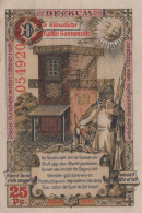 25 PFENNIG 1920 Stadt BECKUM Westphalia UNC DEUTSCHLAND Notgeld Banknote #PC313 - [11] Emisiones Locales