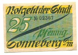 25 Pfennig 1920 SONNEBERG DEUTSCHLAND Notgeld Papiergeld Banknote #P10628 - [11] Emisiones Locales