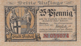 25 PFENNIG 1917 Stadt Vreden Westphalia DEUTSCHLAND Notgeld Banknote #PG113 - [11] Emisiones Locales