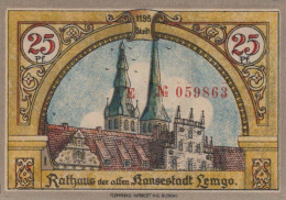 25 PFENNIG 1921 Stadt LEMGO Lippe UNC DEUTSCHLAND Notgeld Banknote #PC141 - [11] Emisiones Locales