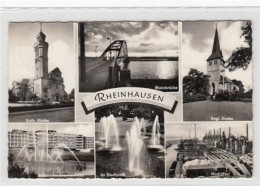 39087904 - Duisburg Rheinhausen Mit Evgl. Kirche, Kath. Kirche Und Hochoefen Gelaufen, Marke Entfernt. Leichter Stempel - Duisburg