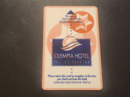 ISRAEL-OLYMPIA HOTAL-HOTAL KEY-(1028)-(Blurred-different Printings-typographical Error)-GOOD CARD - Hotel Keycards