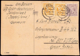 604195 | Kriegsgefangenenpost POW In Das Lager 801 Guernsey, Channel Islands  | Werden  ; Essen (W - 4300), -, - - Usados