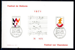 BE   1599 - 1600  ---   Carte Obl. 1 Jour Festival De Wallonie Et Festival Van Vlaanderen - Documenti Commemorativi