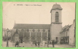 A185    CPA  ARCUEIL  -  Eglise Et Rue Emile Raspail - Animation  +++++ - Arcueil