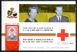 BE   1096   ---   Feuillets  Profit De La Croix Rouge : Mariage Prince Albert Et Princesse Paola - Commemorative Documents