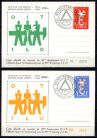 BE   1064 - 1065   ---   Cartes Souvenir Anniversaire De L'O.I.T / I.L.O - Covers & Documents