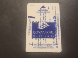 ISRAEL-OLYMPIA HOTAL-HOTAL KEY-(1030)-(Blurred-different Printings-typographical Half/error)-GOOD CARD - Hotel Keycards