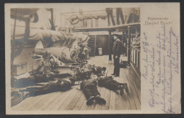 "KOMMANDO DECKT EUCH" - KAISERLICHE DEUTSCHE MARINE /1905 FOTO AK GELAUFEN / 2 BILDER (ref CP1140) - Oorlog