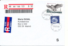 Sweden Registered Cover Sent To Malmö Helsinborg 29-7-1999 - Storia Postale
