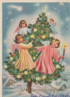 ANGELO Buon Anno Natale Vintage Cartolina CPSMPF #PAG724.IT - Anges