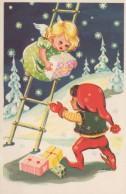 ANGELO Buon Anno Natale Vintage Cartolina CPSMPF #PAG785.IT - Anges