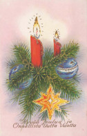 Neujahr Weihnachten KERZE Vintage Ansichtskarte Postkarte CPSMPF #PKD077.DE - New Year