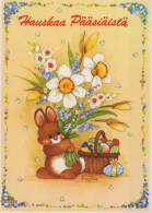 OSTERN KANINCHEN EI Vintage Ansichtskarte Postkarte CPSM #PBO386.DE - Easter