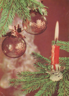 Buon Anno Natale CANDELA Vintage Cartolina CPSM #PAV422.IT - Anno Nuovo
