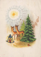 Buon Anno Natale CERVO Vintage Cartolina CPSM #PAU776.IT - Anno Nuovo