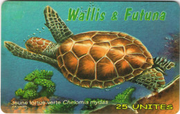 Wallis Futuna Uvea Mo Futuna Telecarte Phonecard WF TURTLE TORTUE VERTE CHELONIA MYDAS  UT  DOS LEGERS IMPACTS - Frans-Polynesië