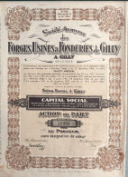 Forges, Usines Et Fonderies De Gilly - 1947 - Capital Social - Industry