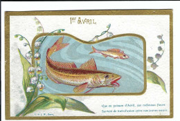 1er AVRIL  1909  L. Et J. W. , Paris      Reliëfkaart - 1er Avril - Poisson D'avril
