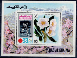 RAS AL KHAIMAH 1972 WINTER OLYMPICS GAMES SAPPORO 72 BLOCK  MI No BLOCK 110 MNH VF!! - Inverno1972: Sapporo