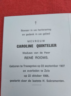 Doodsprentje Caroline Quintelier / Trazegnies 22/9/1907 Zele 22/10/1995 ( René Rooms ) - Religion & Esotérisme