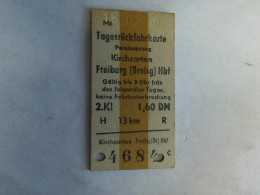 Tagesrückfahrkarte Personenzug Kirchzarten - Freiburg (Breisg) Hbf. 2. Klasse Von (Eisenbahn-Fahrkarte) - Non Classificati