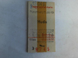 Tagesrückfahrkarte Oldenburg (Oldb) (5) - Hude. 2. Klasse Von (Eisenbahn-Fahrkarte) - Unclassified