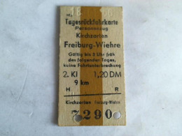 Tagesrückfahrkarte Personenzug Kirchzarten - Freiburg-Wiehre 2.Klasse Von (Eisenbahn-Fahrkarte) - Non Classificati