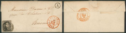 Médaillon - N°6 Sur LAC Obl P29 çàd Courtray (1853) + Boite Rurale "A" (Heule) > Tournai - 1851-1857 Medaglioni (6/8)