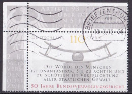 BRD 2001 Mi. Nr. 2214 Eckrand Vollstempel O/used (BRD1-1) - Gebruikt