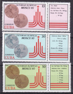 Kuba, 1980, 2515/17, MNH **, Olympische Sommerspiele 1980 In Moskau – Kubanische Medaillengewinner. - Ungebraucht