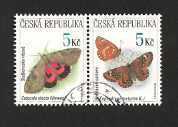 Czech Republic 1999 ⊙ Mi 209, 210 Sc 3083, 3084 Butterflies, Schmetterling. Tschechische Republik - Usati