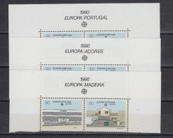Europa Cept 1990 Portugal, Azores, Madeira 3x2v ** Mnh (59604) ROCK BOTTOM - 1990