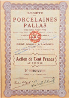 Société Des Porcelaines Pallas - Limoges - 1929 - Sonstige & Ohne Zuordnung