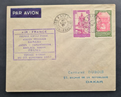 SOUDAN,  Timbres Numéros 70 + 80 Avec Griffe : Air France  Premier Service Postal BAMAKO-KAYES- TAMBACOUNDA-KAOLACK..... - Storia Postale