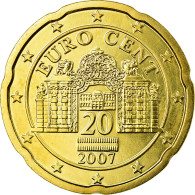 Autriche, 20 Euro Cent, 2007, SPL, Laiton, KM:3086 - Austria