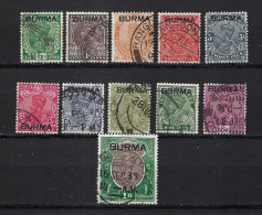 BIRMANIE Ca.1937: Lot D' Obl. - Burma (...-1947)