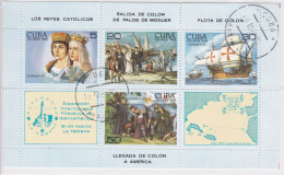 Kuba, 1984, 2894/97 Block 86,  Used Oo Briefmarkenausstellung ESPAMER ’85, Havanna. Kolumbus - Ongebruikt
