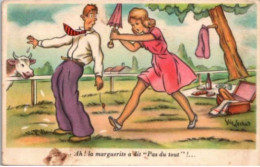 " Ah ! La Marguerite A Dit "pas Du Tout " ! ...  Dessin De Elie Léchâtes.  Format Carte 14 X 9 Cm - Humor