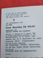 Doodsprentje Omer Mauritius De Wilde / Hamme 31/1/1906 - 16/2/1996 ( Renilde Van Lysebetten ) - Religion &  Esoterik